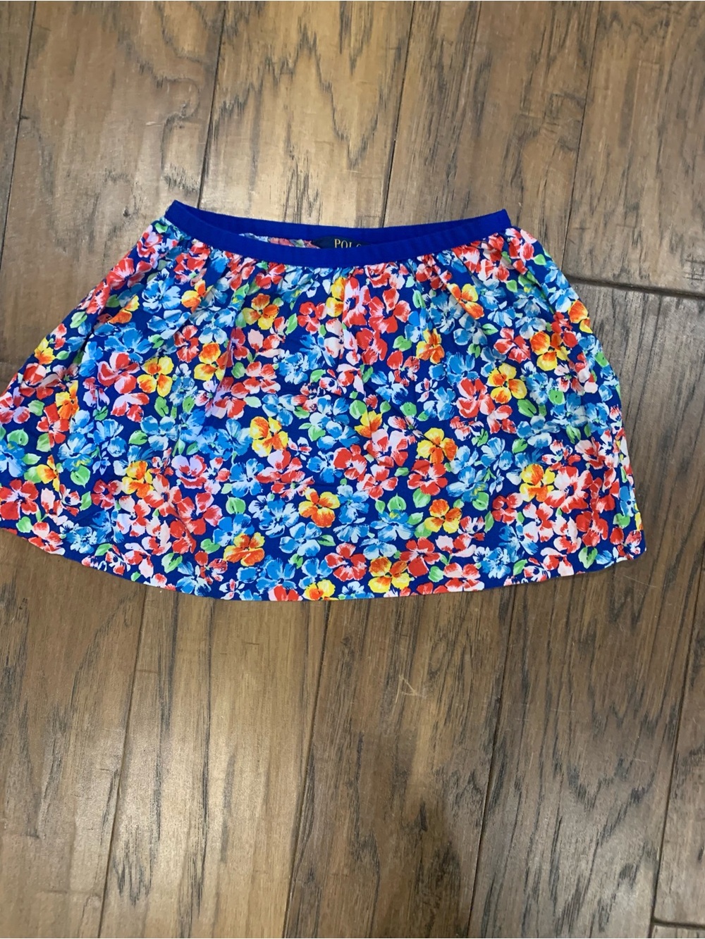 Polo Ralph Lauren Floral Blue Elastic Waist Skirt